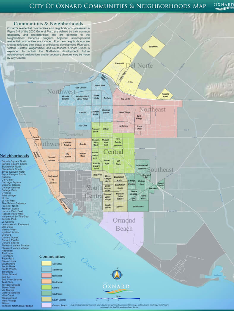 City de Oxnard Communities carte